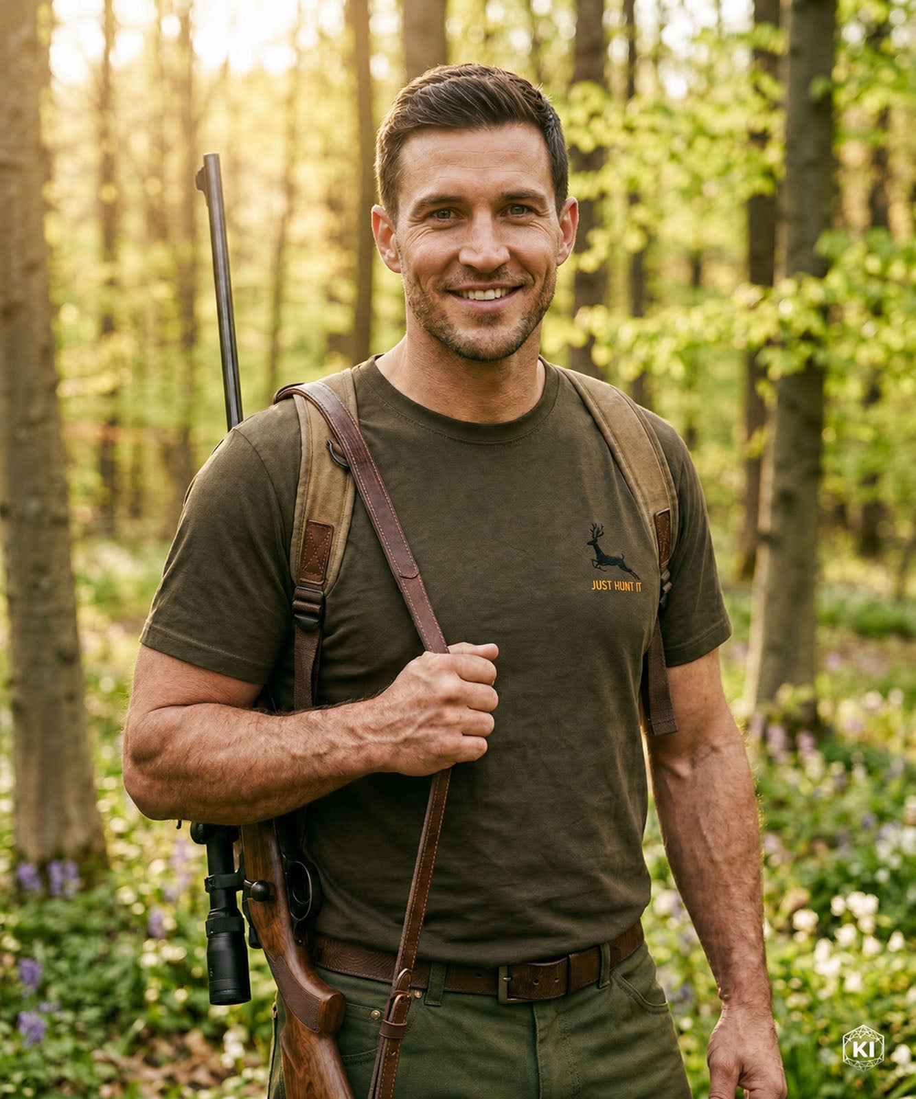 Robustes T-Shirt "Just Hunt It"