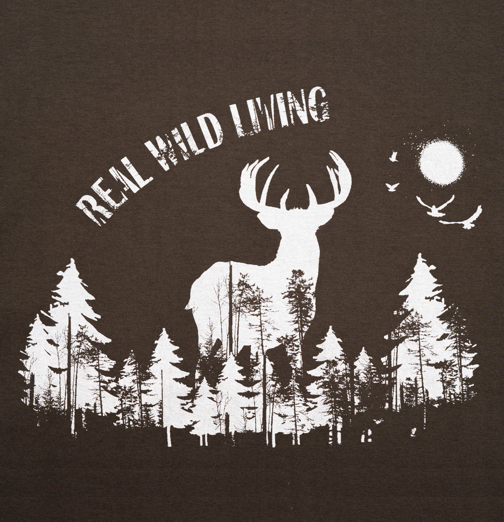 Robustes T-Shirt "Real Wild Living"