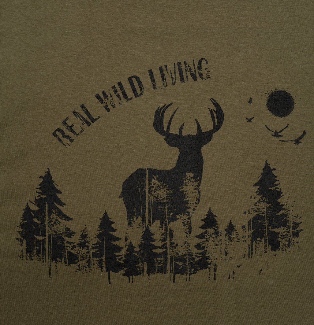 Robustes T-Shirt "Real Wild Living"