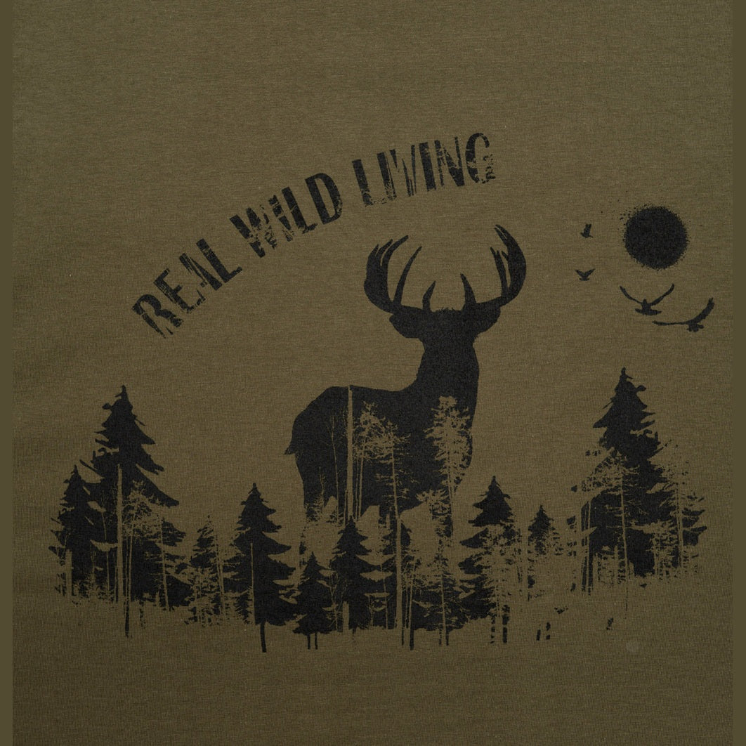 Robustes T-Shirt "Real Wild Living"