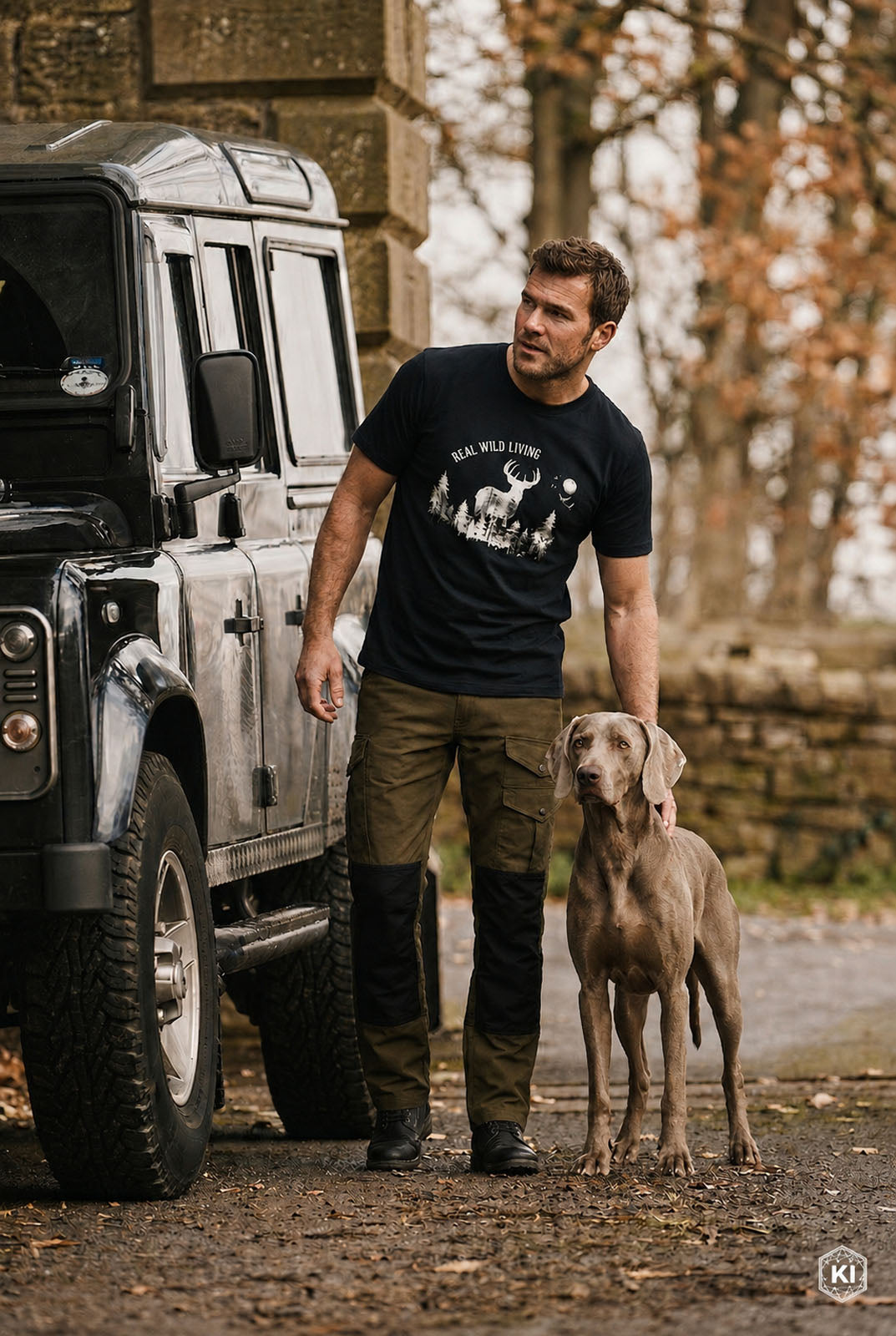 Robustes T-Shirt "Real Wild Living"