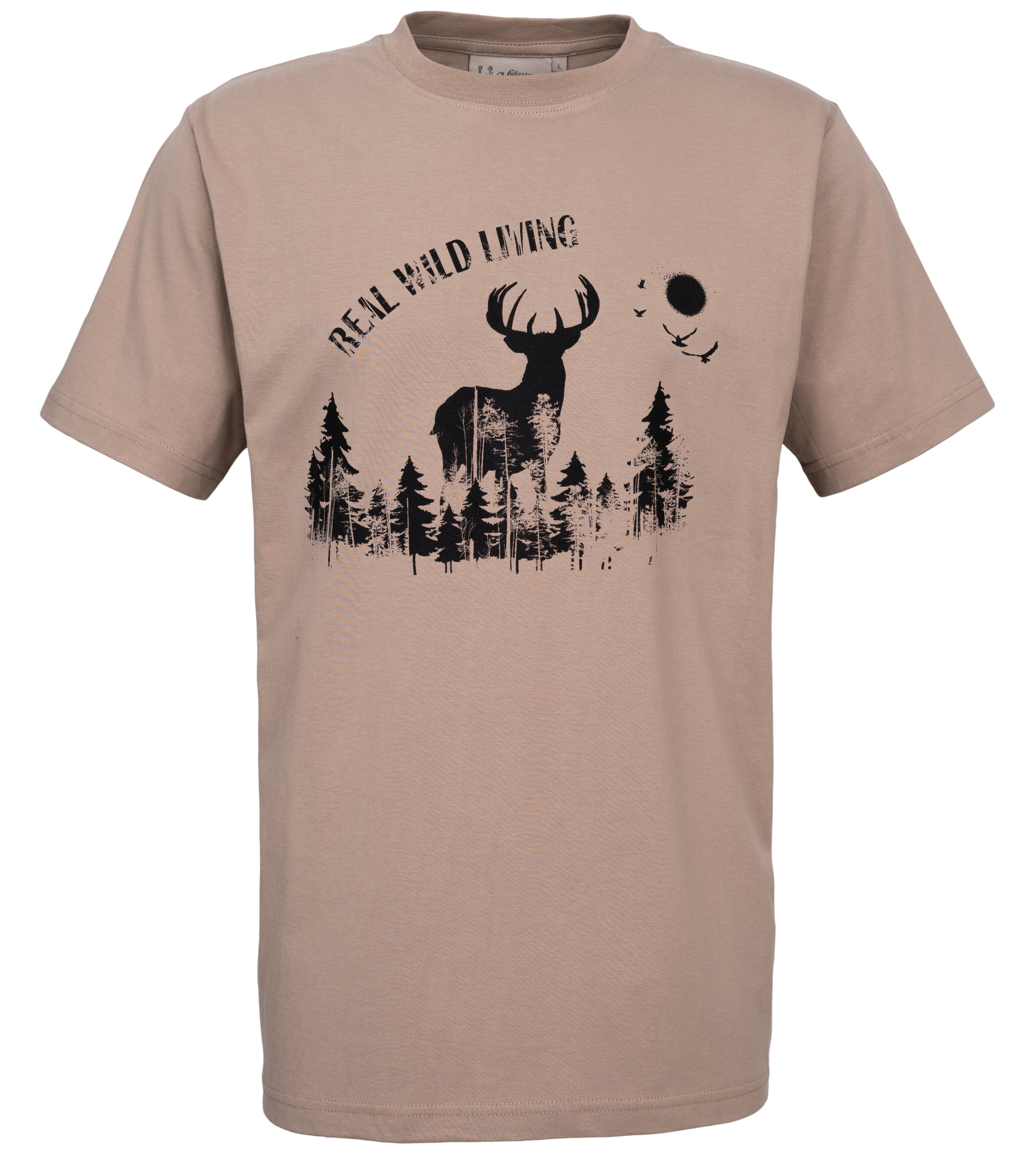 Robustes T-Shirt "Real Wild Living"