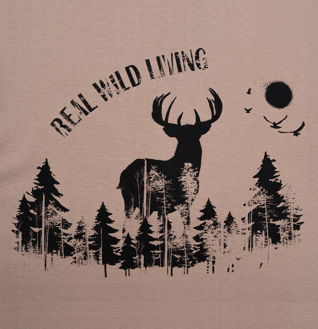 Robustes T-Shirt "Real Wild Living"