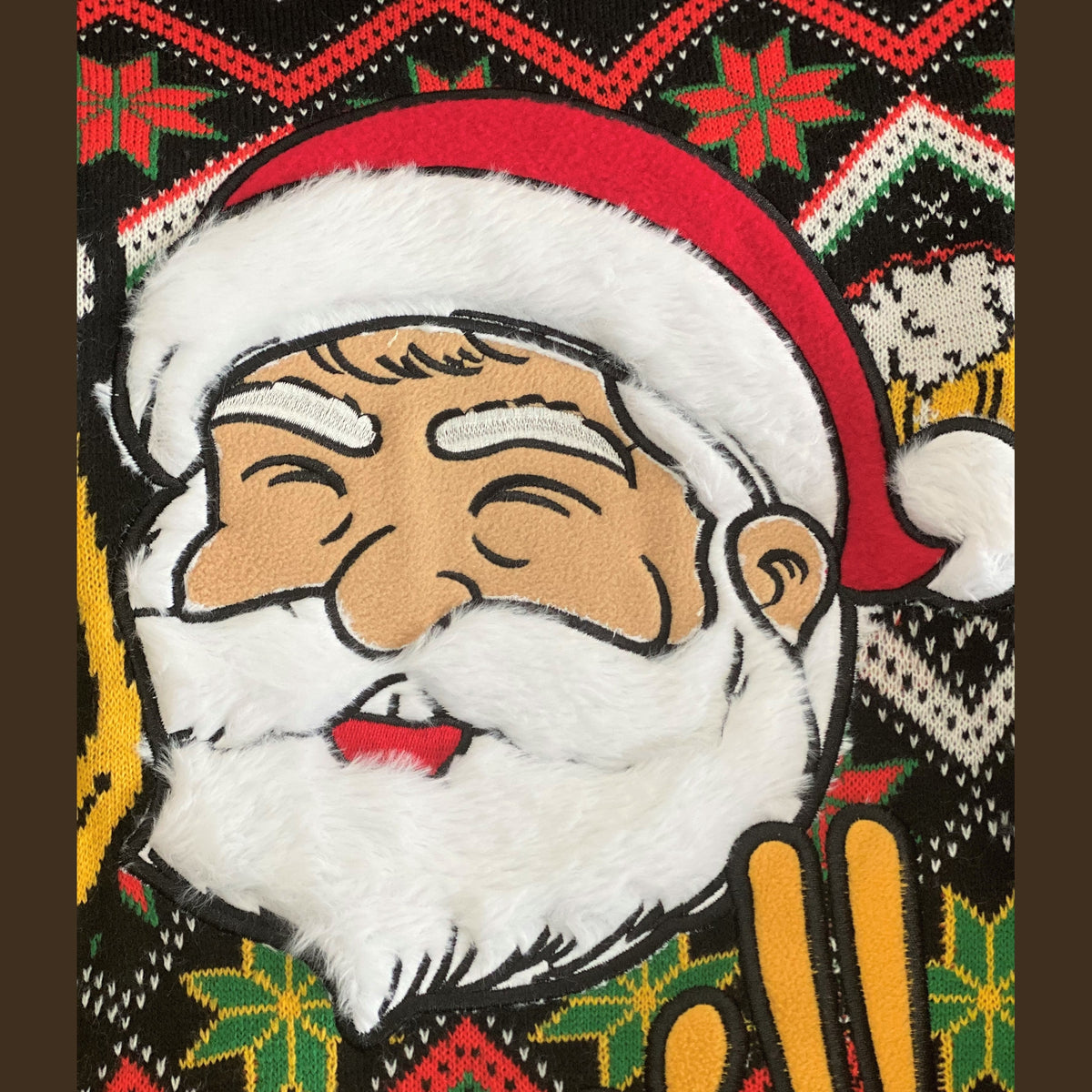 Weihnachtspullover "Nikolaus" mit echtem Bart