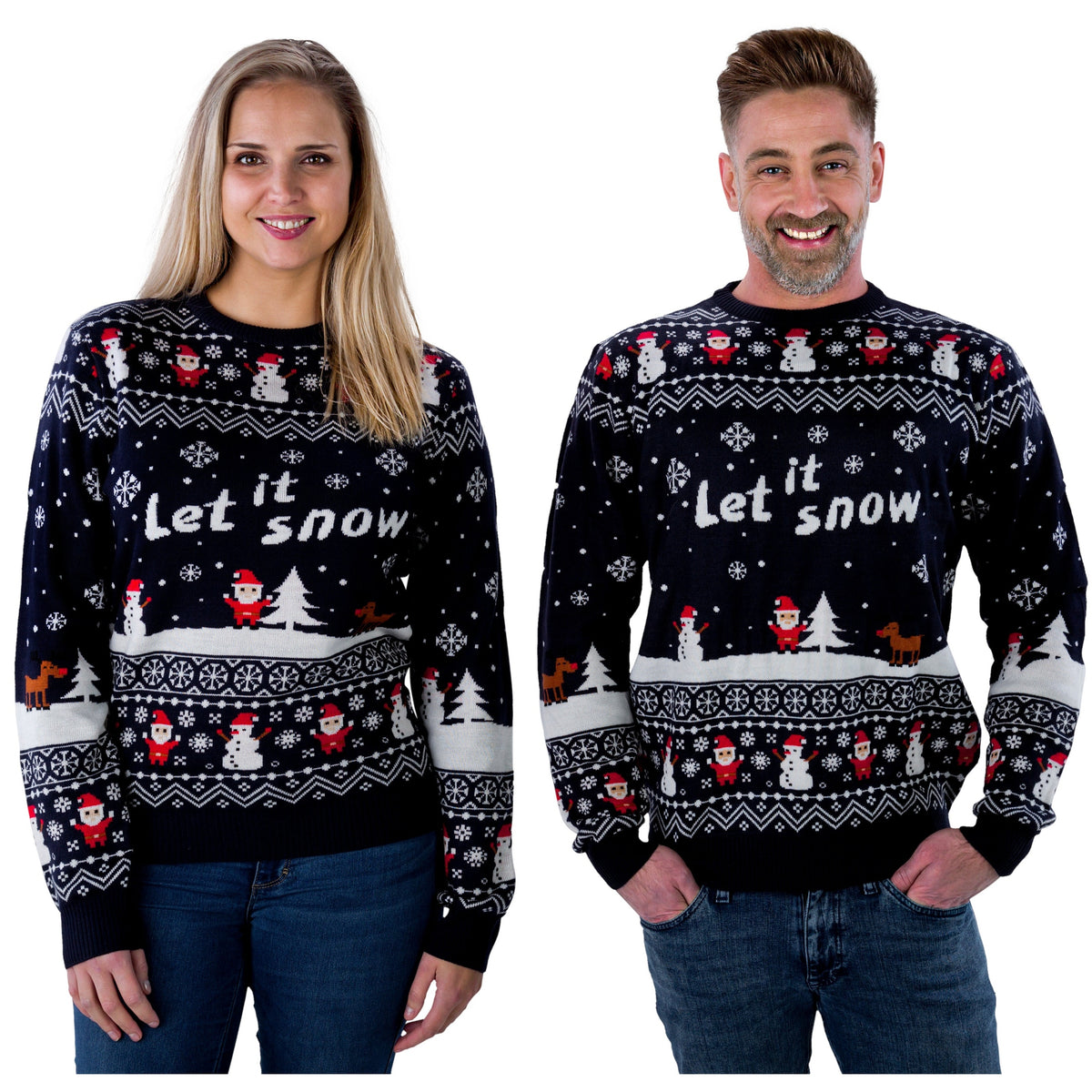 Weihnachtspullover "Let it snow"
