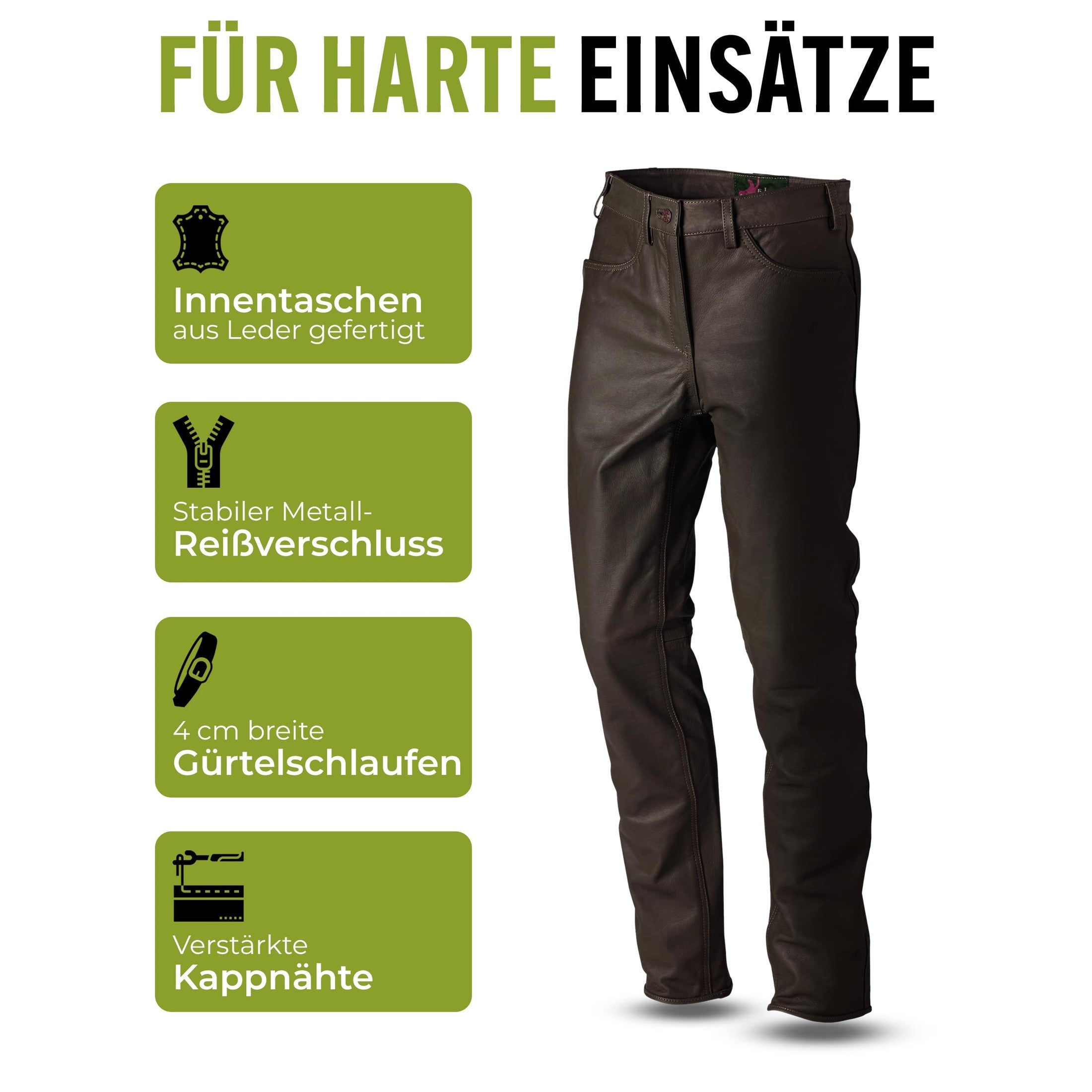 Women's buffalo leather trousers