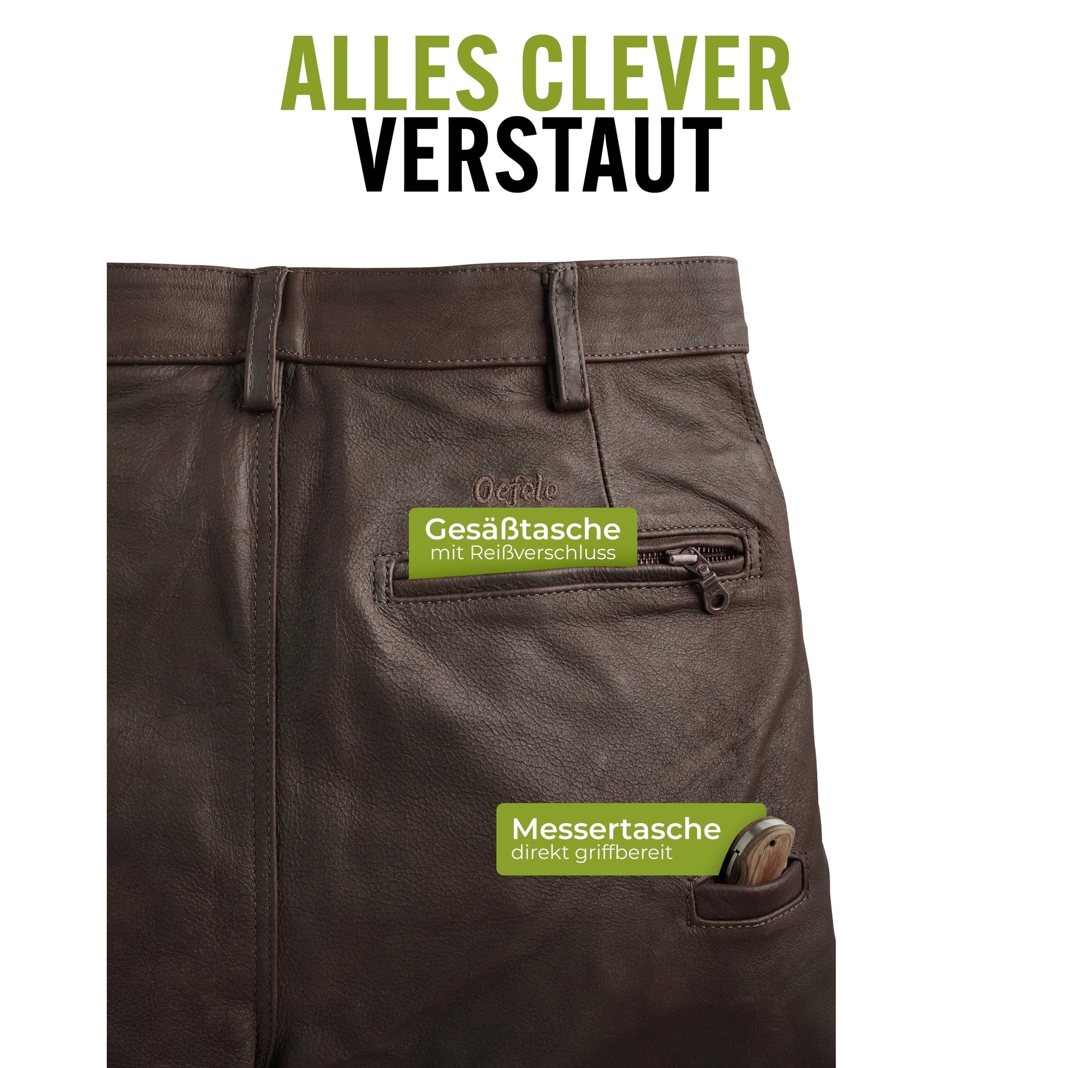 Women's buffalo leather trousers