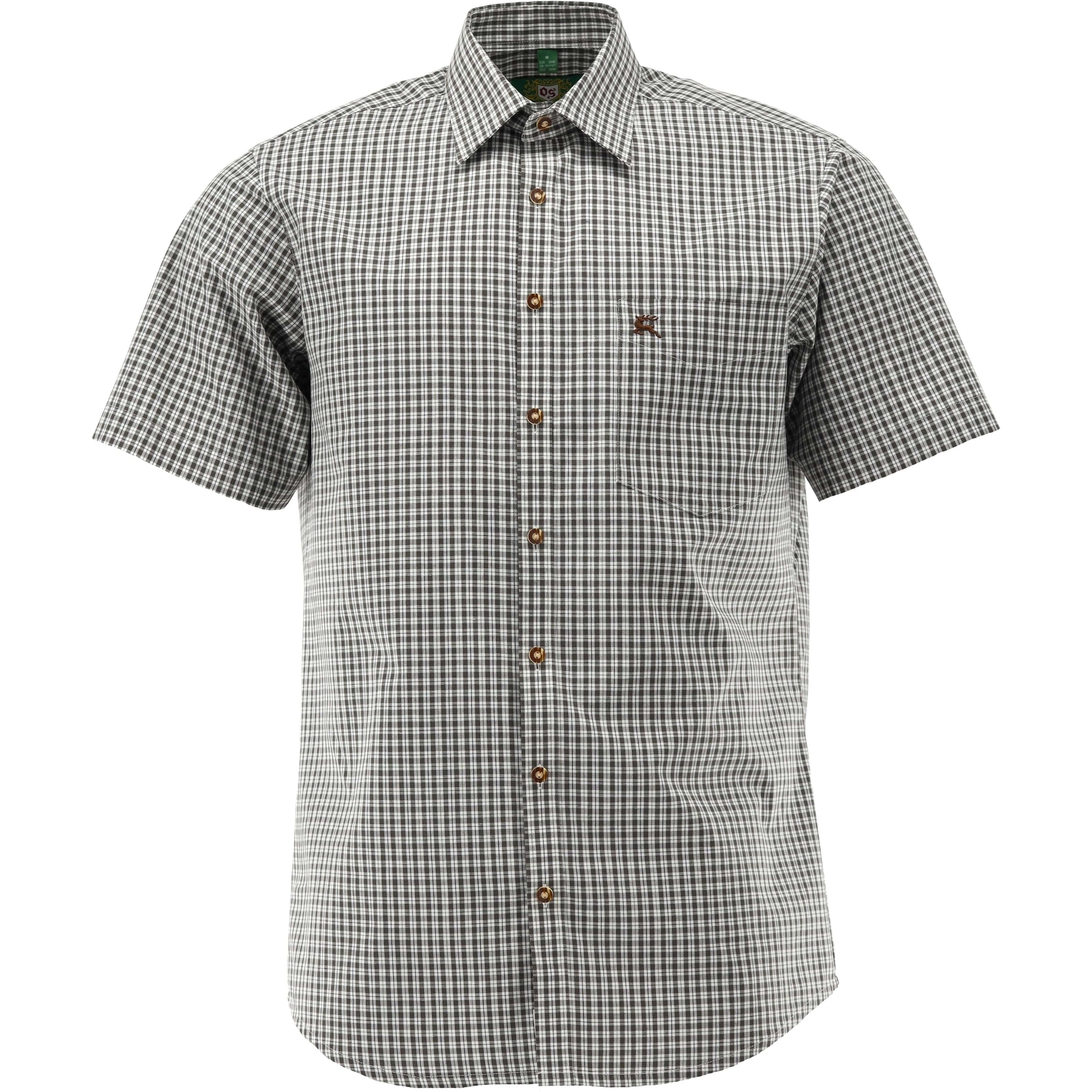 Short-sleeved shirt with embroidery