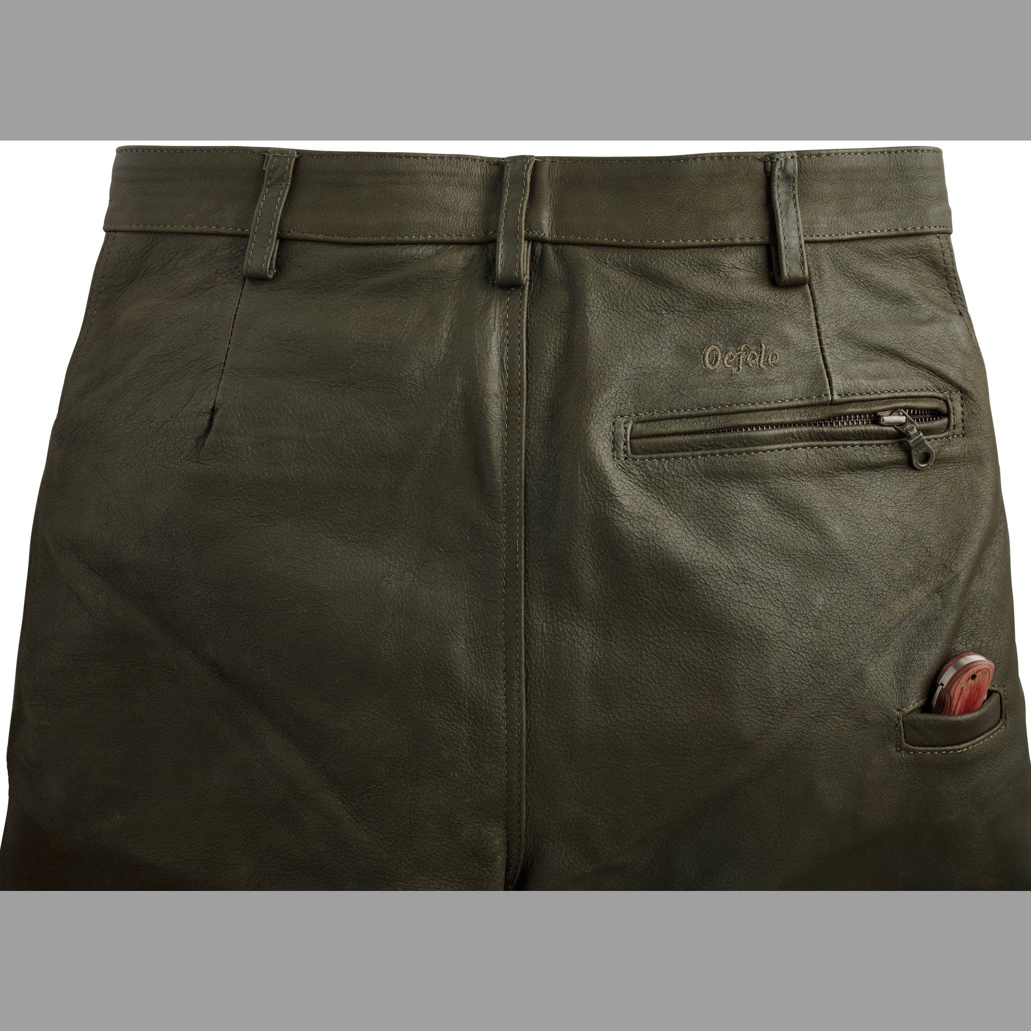 Women's buffalo leather trousers