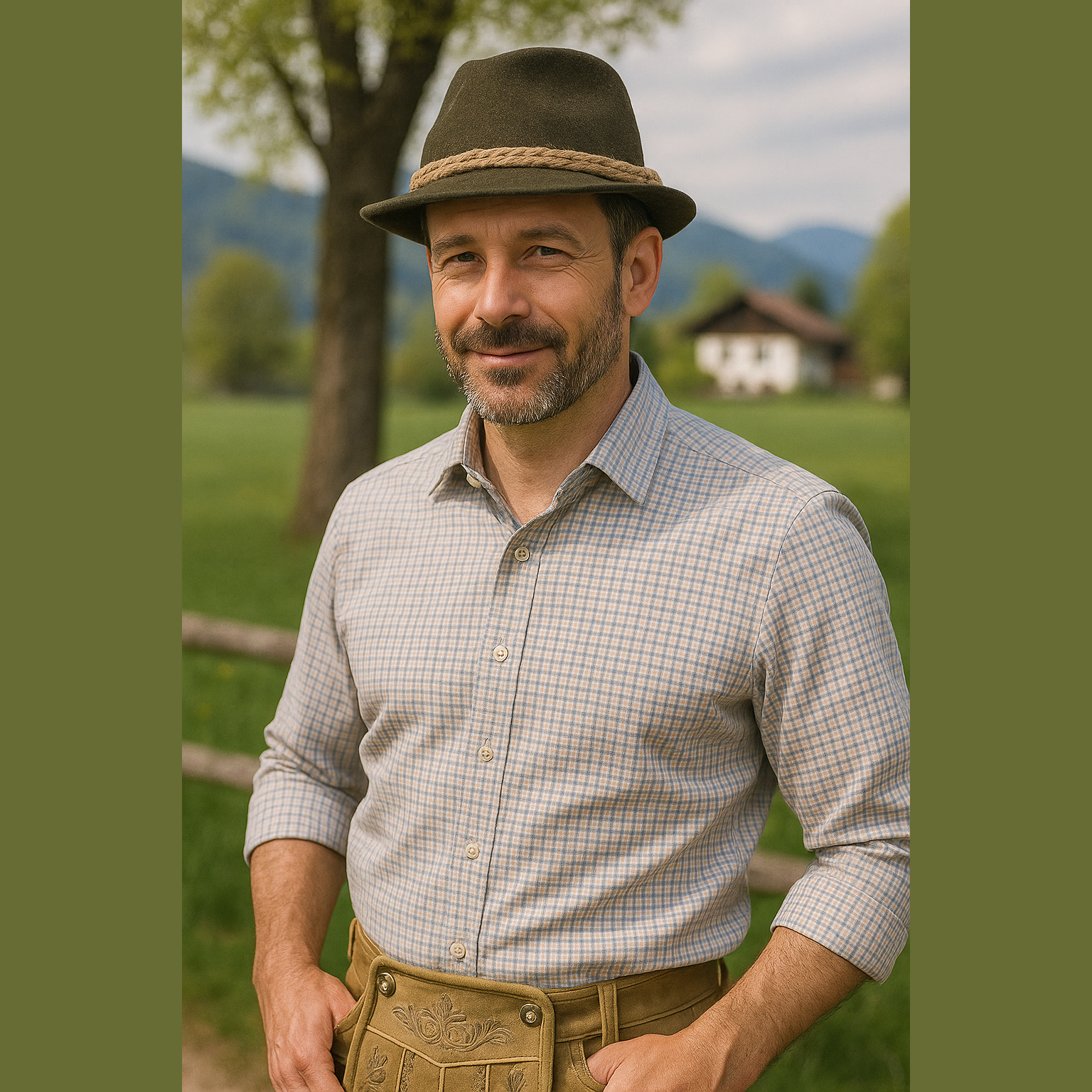 High-quality wool hat with cord