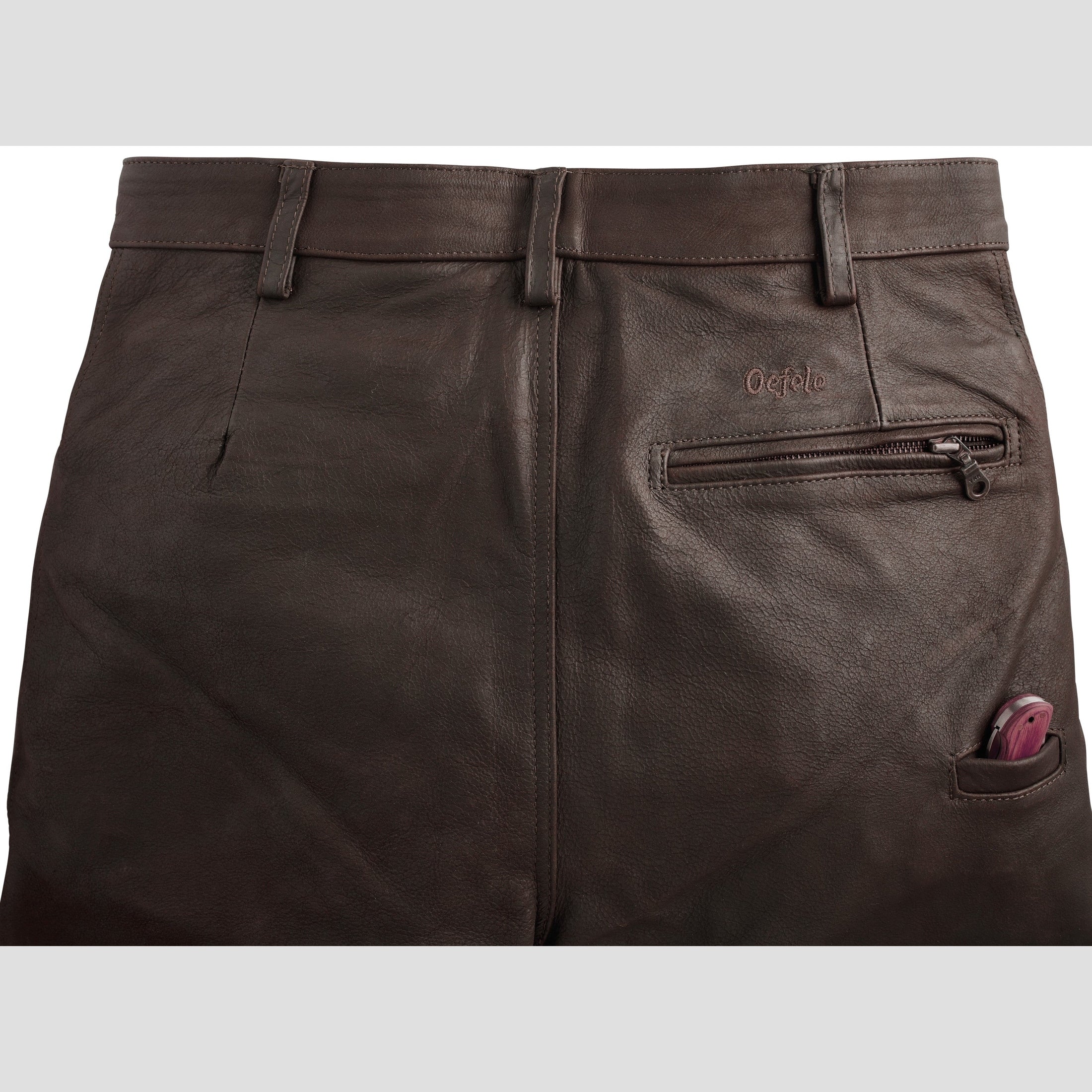 Women's buffalo leather trousers
