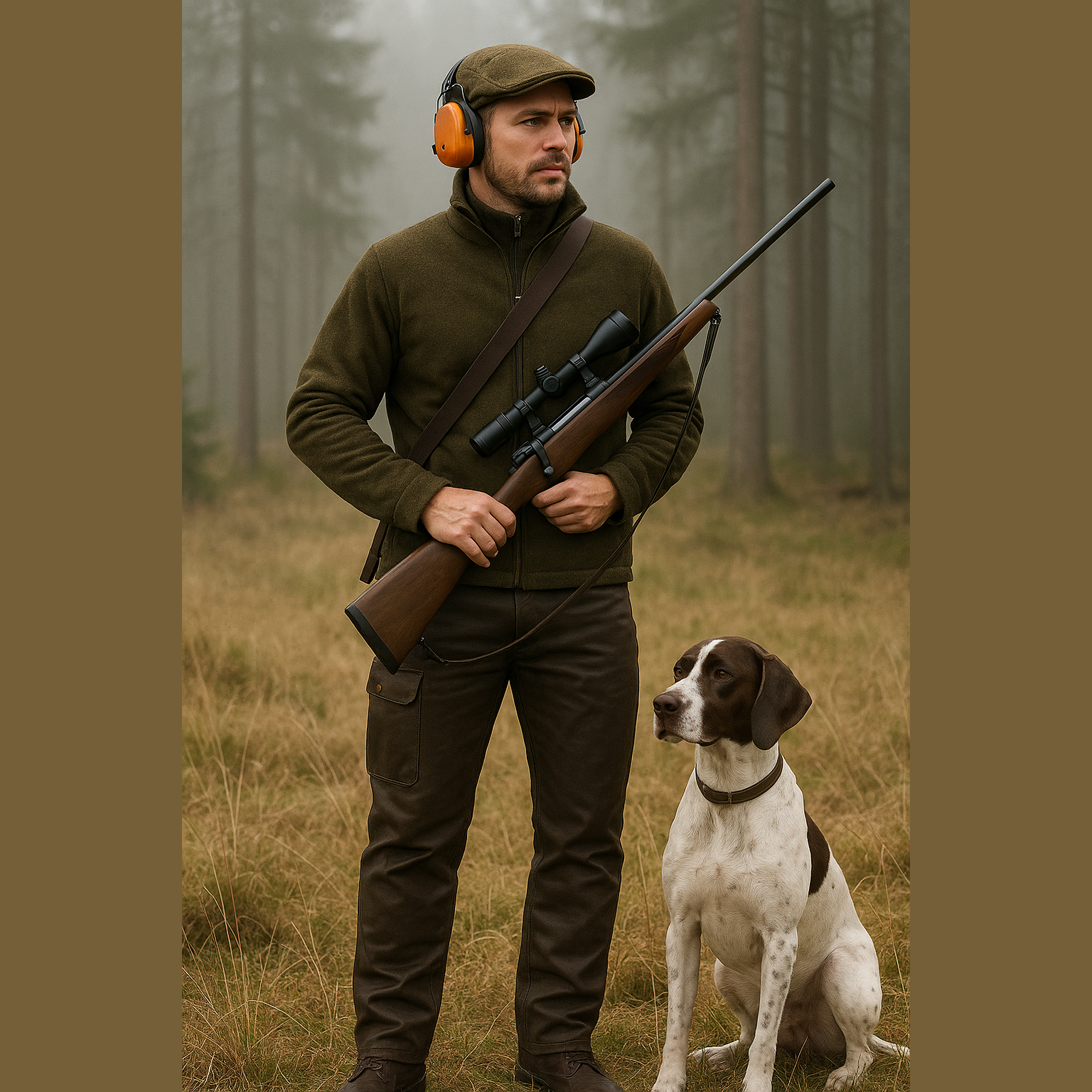Robust buffalo leather trousers with leg pocket
