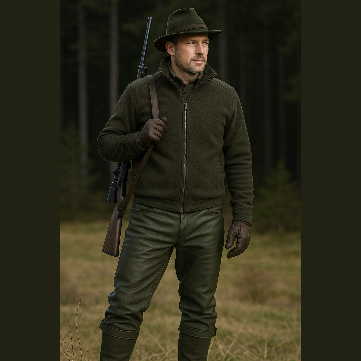 Strapazierfähige Büffelleder-Kniebundhose