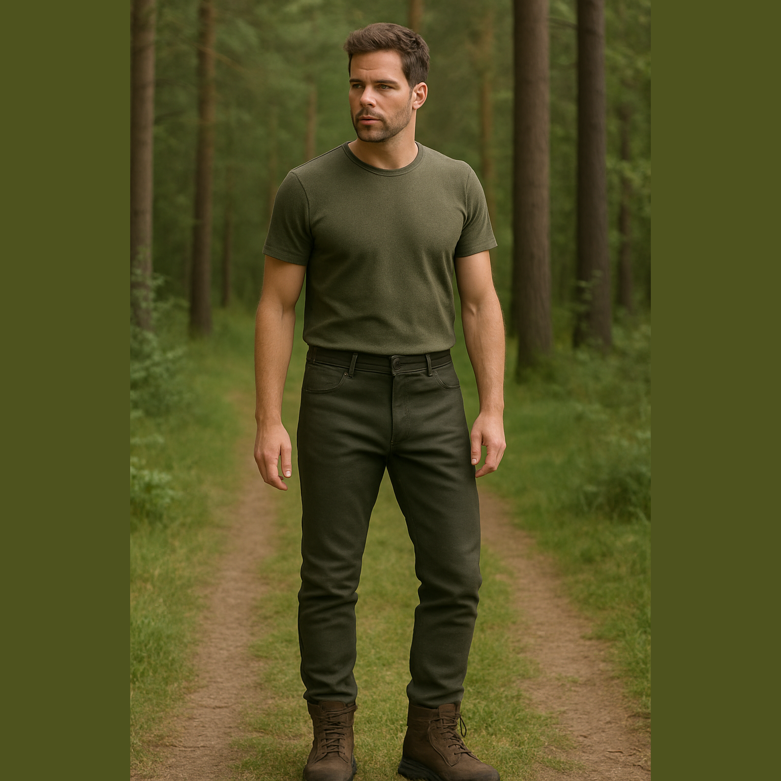 Strapazierfähige Büffelleder-Stiefelhose