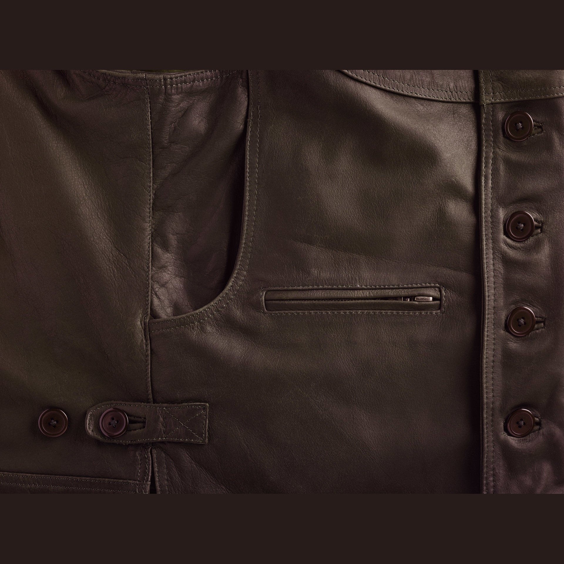 Strapazierfähige Büffellederweste