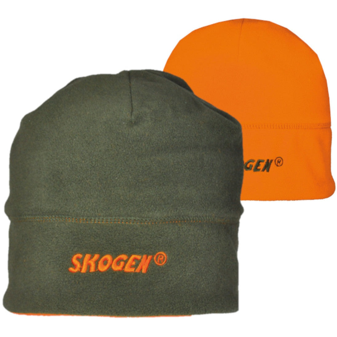 Fleece-Wendemütze | Einheitsgröße | oliv/signalorange