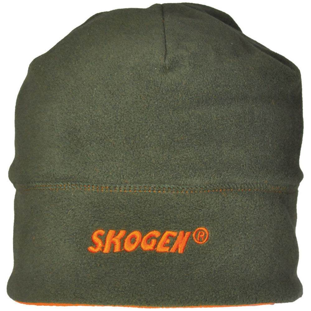 Reversible Fleece Beanie | One Size | olive/signal orange