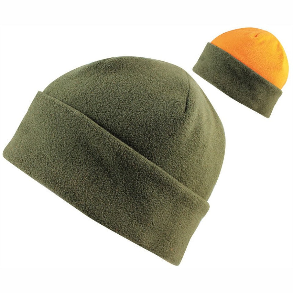 Warm Reversible Fleece Beanie | One Size | Signal Orange