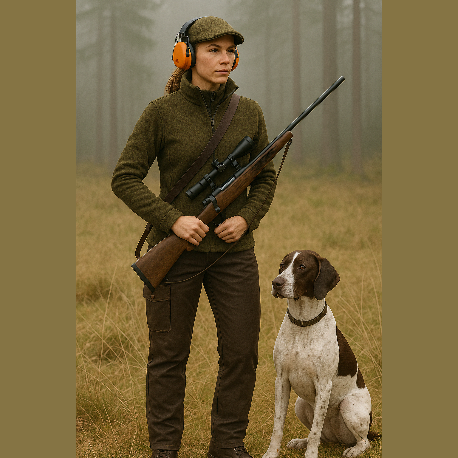 Women's buffalo leather pants with leg pocket