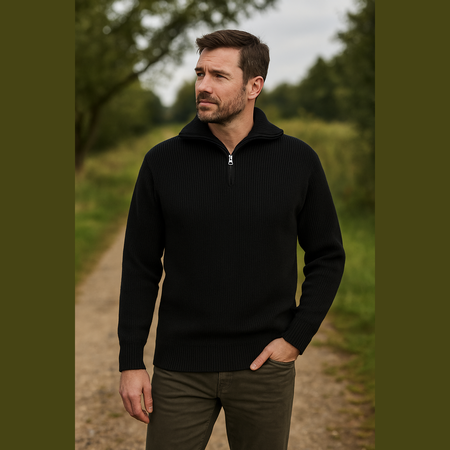 Warmer Jagdpullover in Troyerform