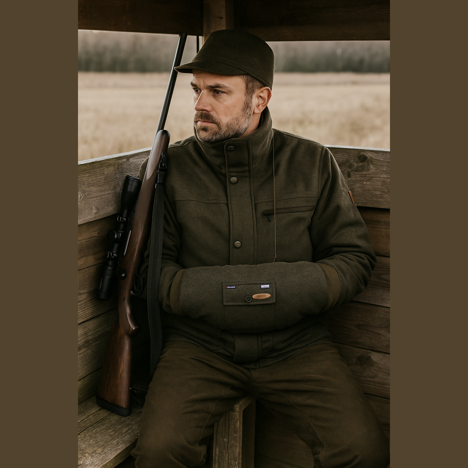 Geräuschloser Lodenmuff | Einheitsgröße | oliv