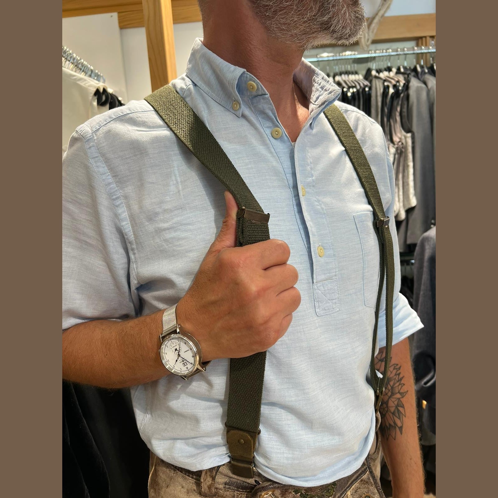 Extra starker Spezialhosenträger | oliv