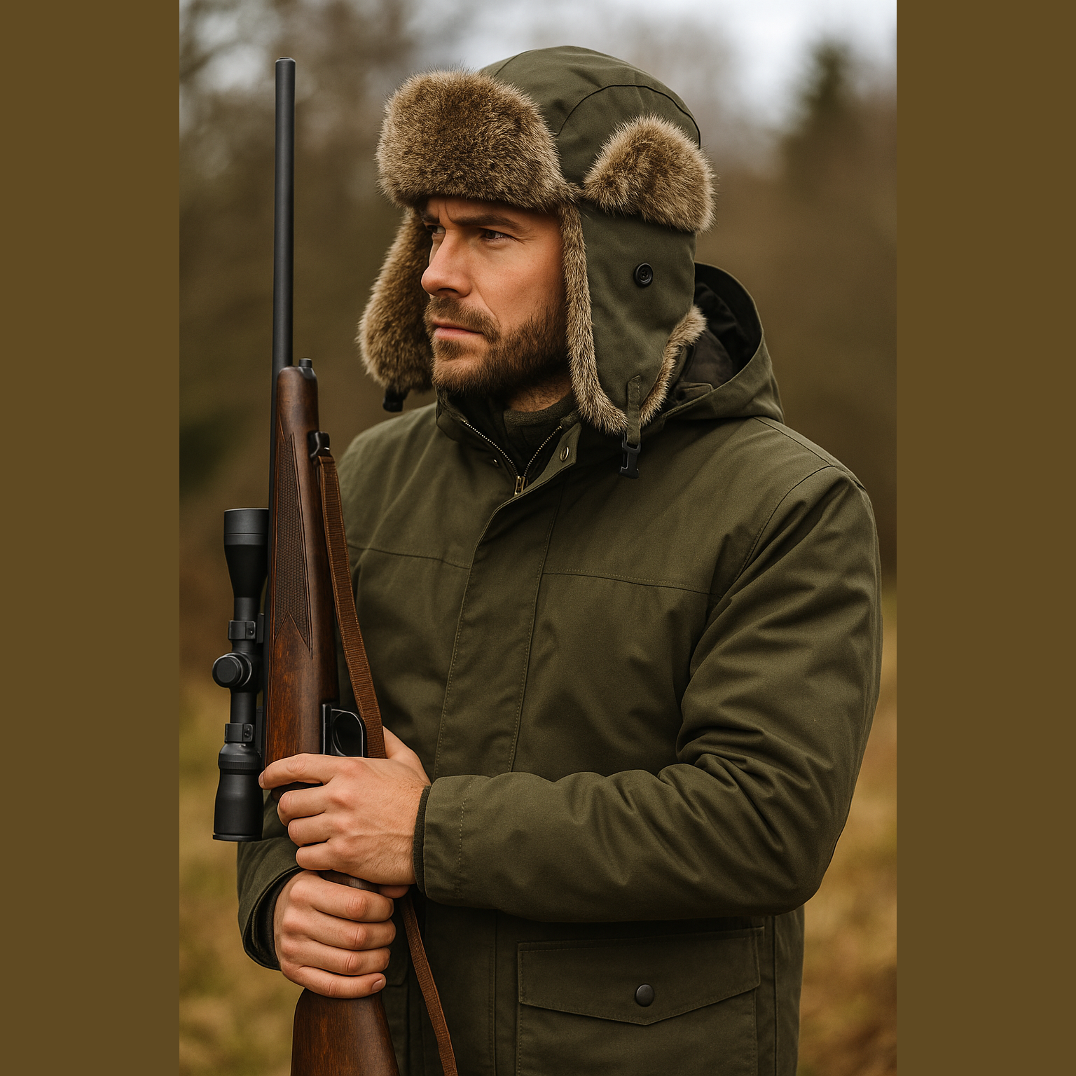 Warme Wintermütze für den Ansitz
