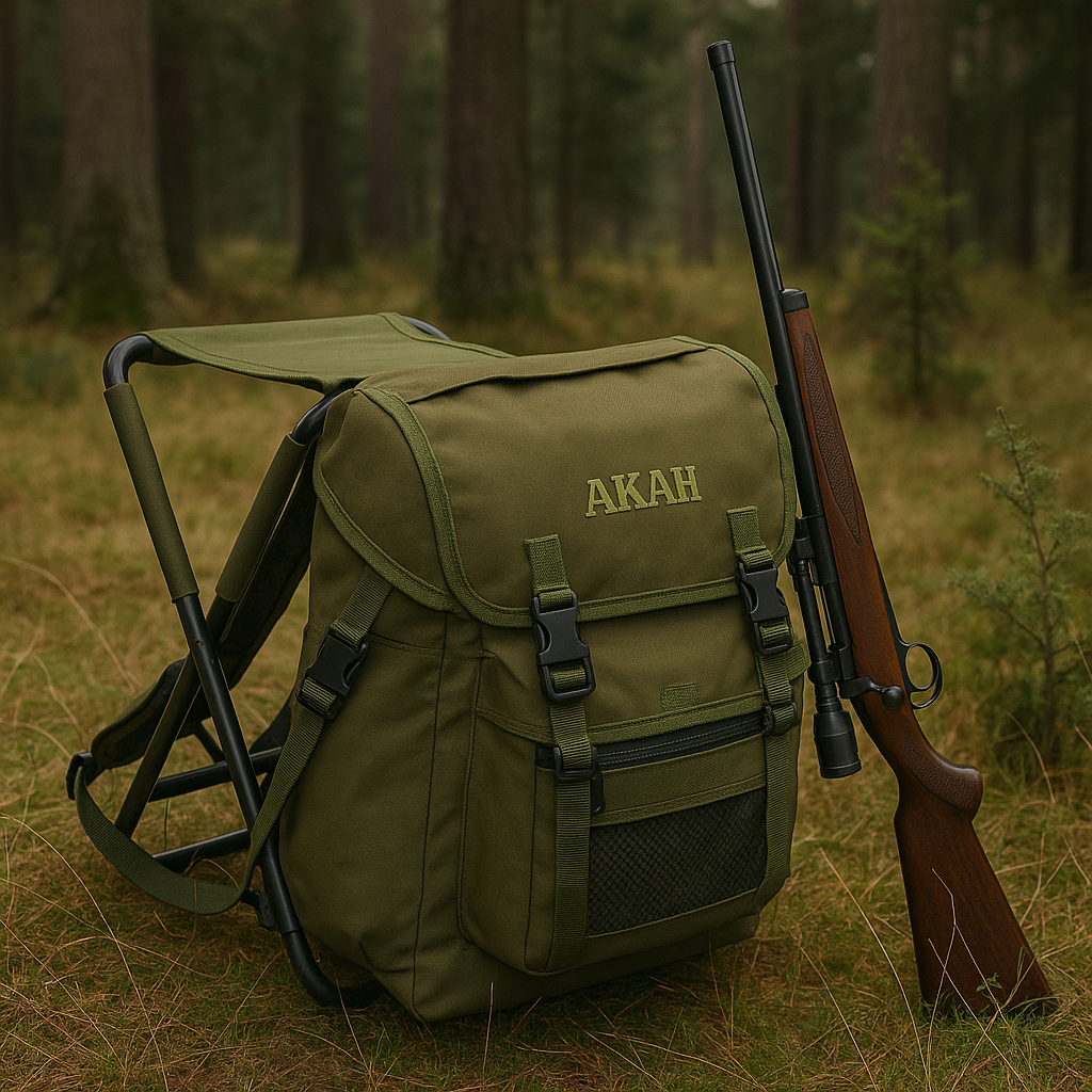 Hunting backpack with integrated seat