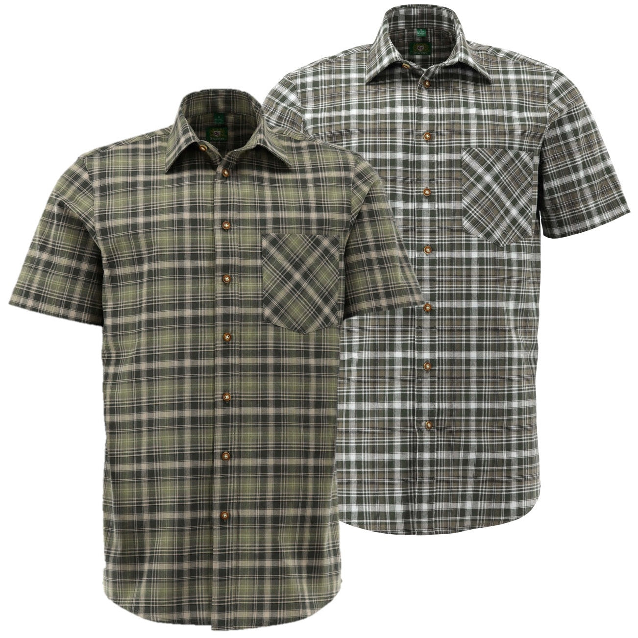 Short-sleeved plaid shirt