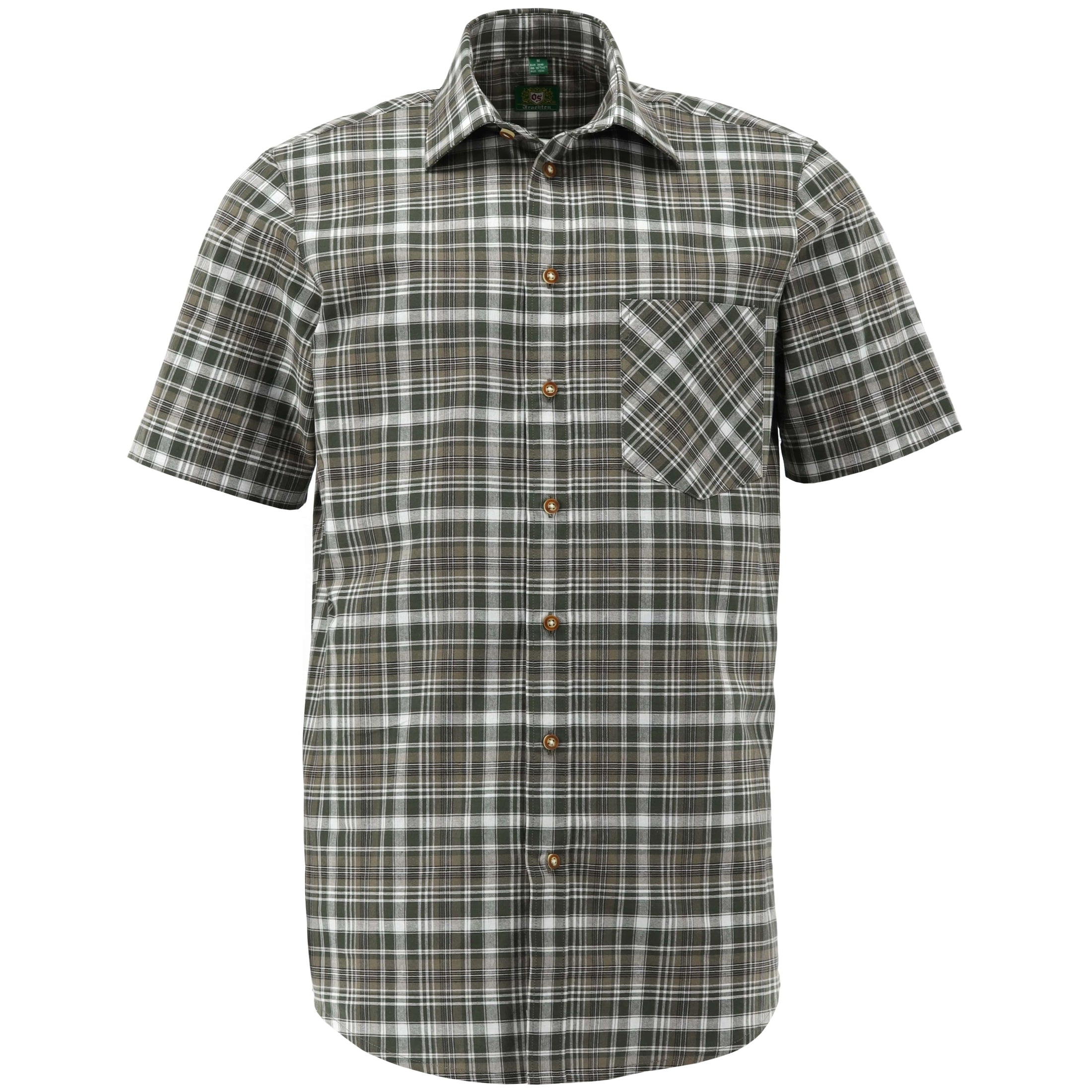 Short-sleeved plaid shirt