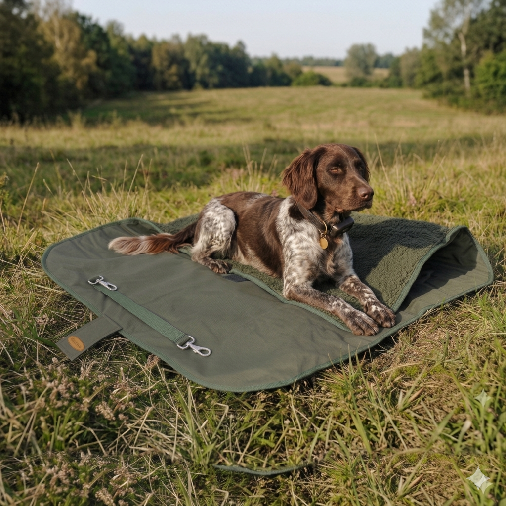 Lit de plein air pratique pour chien | 100 x 70 cm | olive